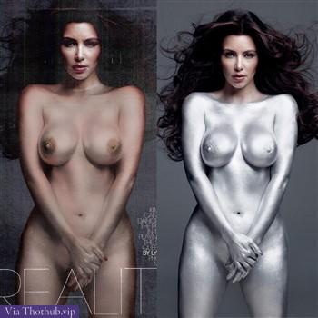 Kim Kardashian Nude Body Painting Leaked