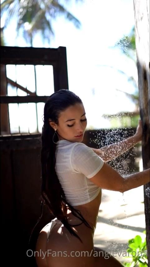 angie varona wet t shirt shower onlyfans video leaked OTLNAD