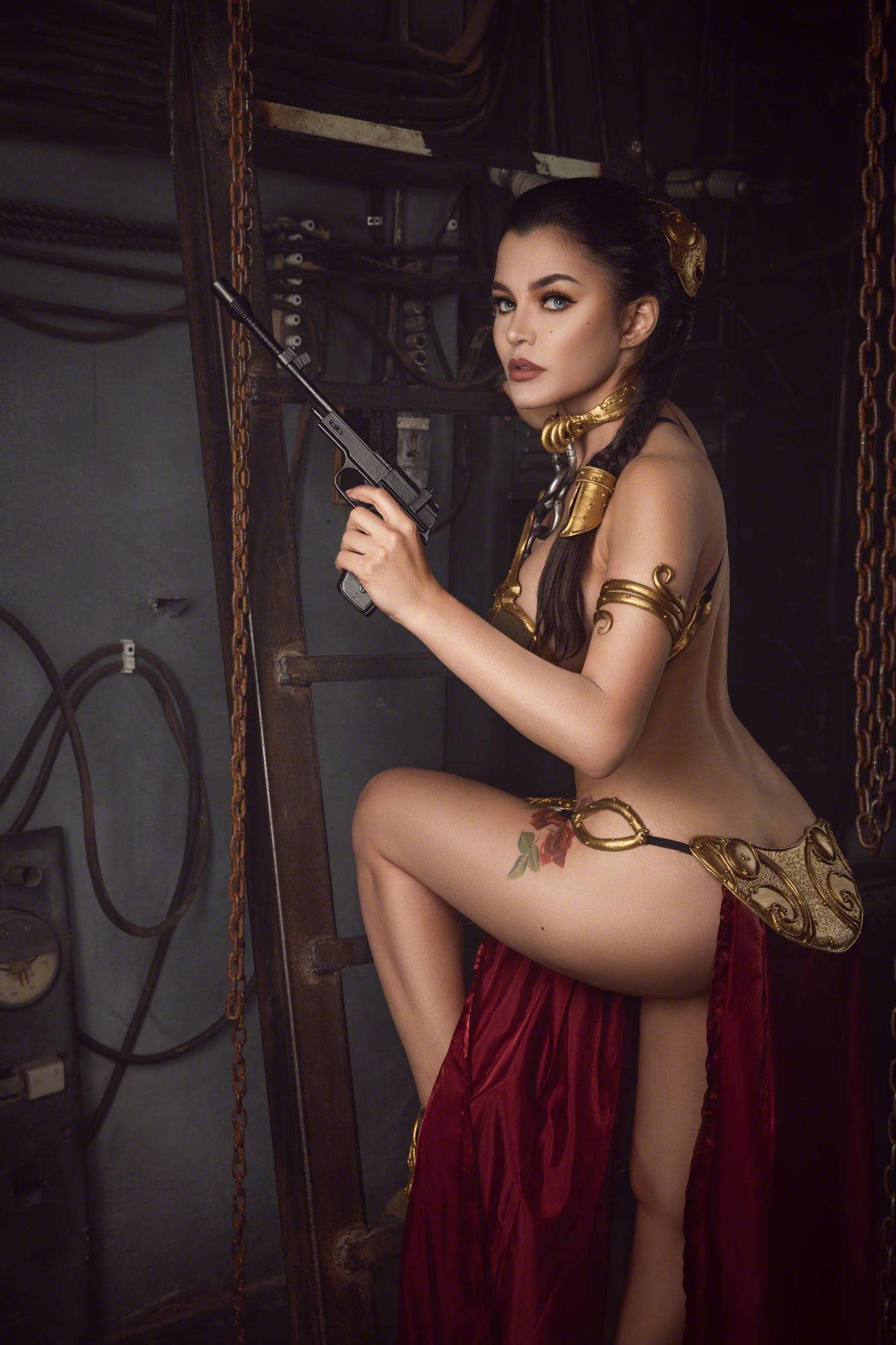 kalinka fox princess leia slave cosplay set leaked YISHHN