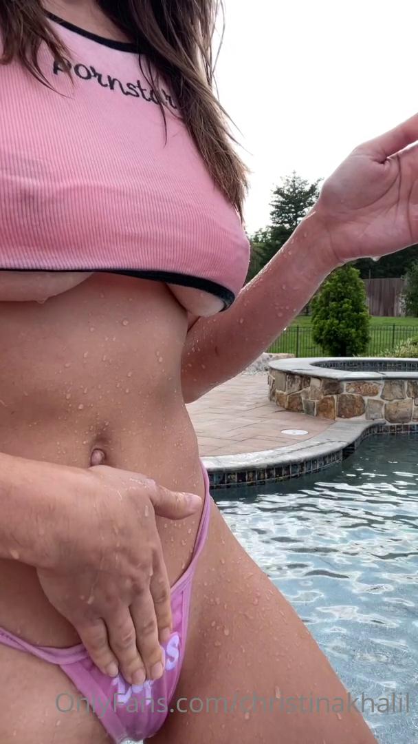 christina khalil nude wet t shirt strip onlyfans video leaked GYNFDR