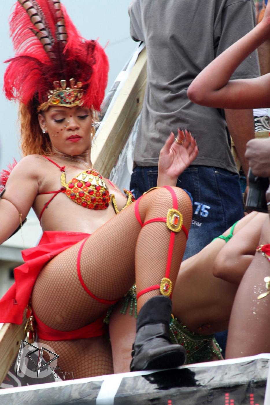 rihanna bikini nip slip barbados festival photos leaked DSXZYX
