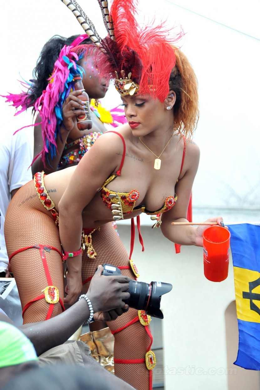 rihanna bikini nip slip barbados festival photos leaked QOCIUP