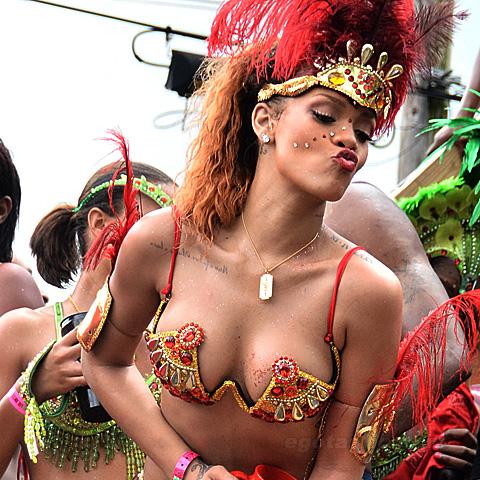 rihanna bikini nip slip barbados festival photos leaked SHZOMK