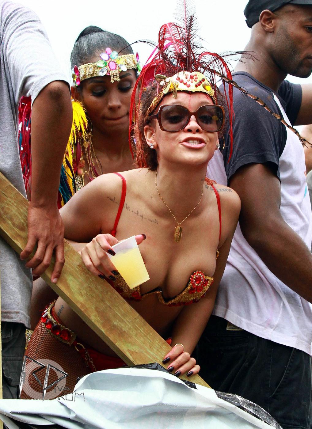 rihanna bikini nip slip barbados festival photos leaked TJDBRR