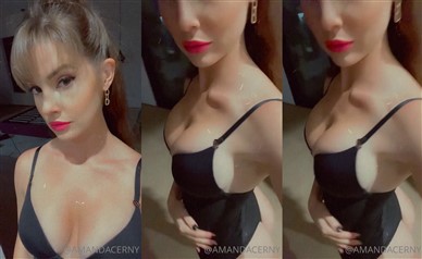Amanda Cerny Nude Teasing in Black Lingerie Video Leaked