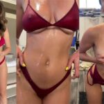 Christina Khalil Nude Shower Bikini Striptease Video Leaked