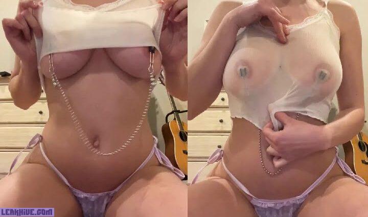 Christina Khalil Wet Nipple Clamps Onlyfans Video Leaked