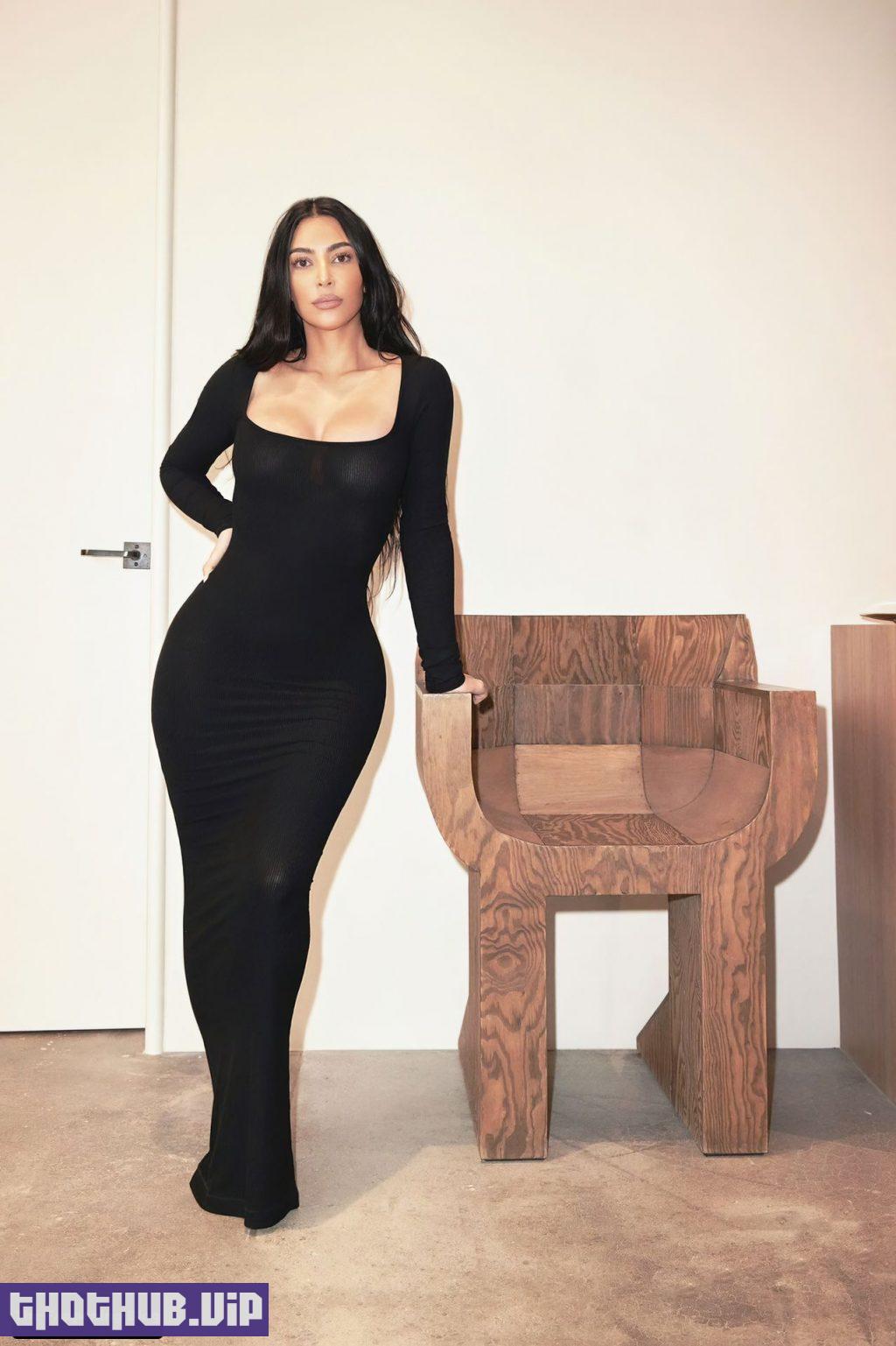 Kim Kardashian Curvy Body in Black Dress 1 thefappeningblog.com